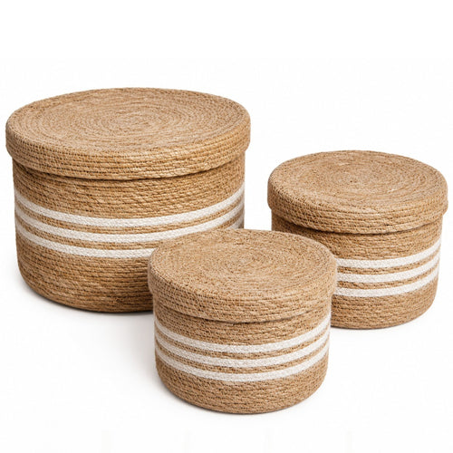 jaramari Aufbewahrungskörbe mit Deckel – 3er Set