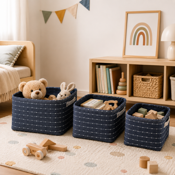 jaramari Stoffkörbe Dunkelblau – Kinderzimmer