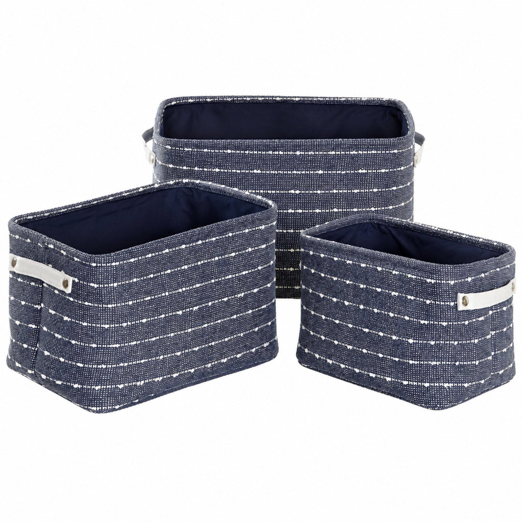 jaramari Stoffkörbe Marineblau – 3er Set