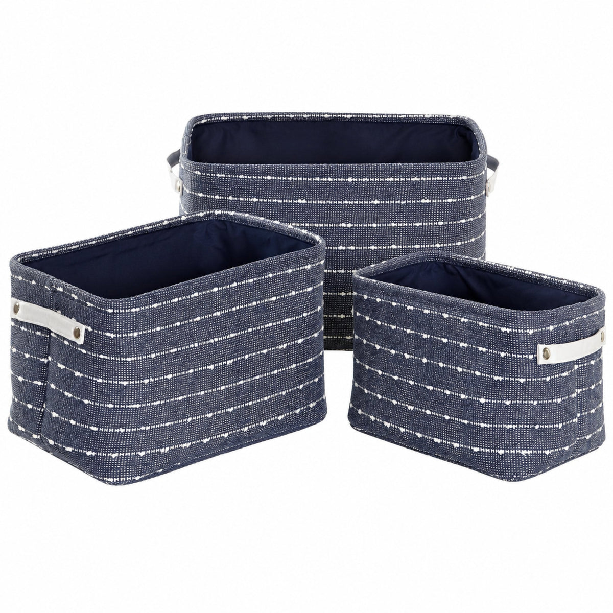 jaramari Stoffkörbe Marineblau – 3er Set