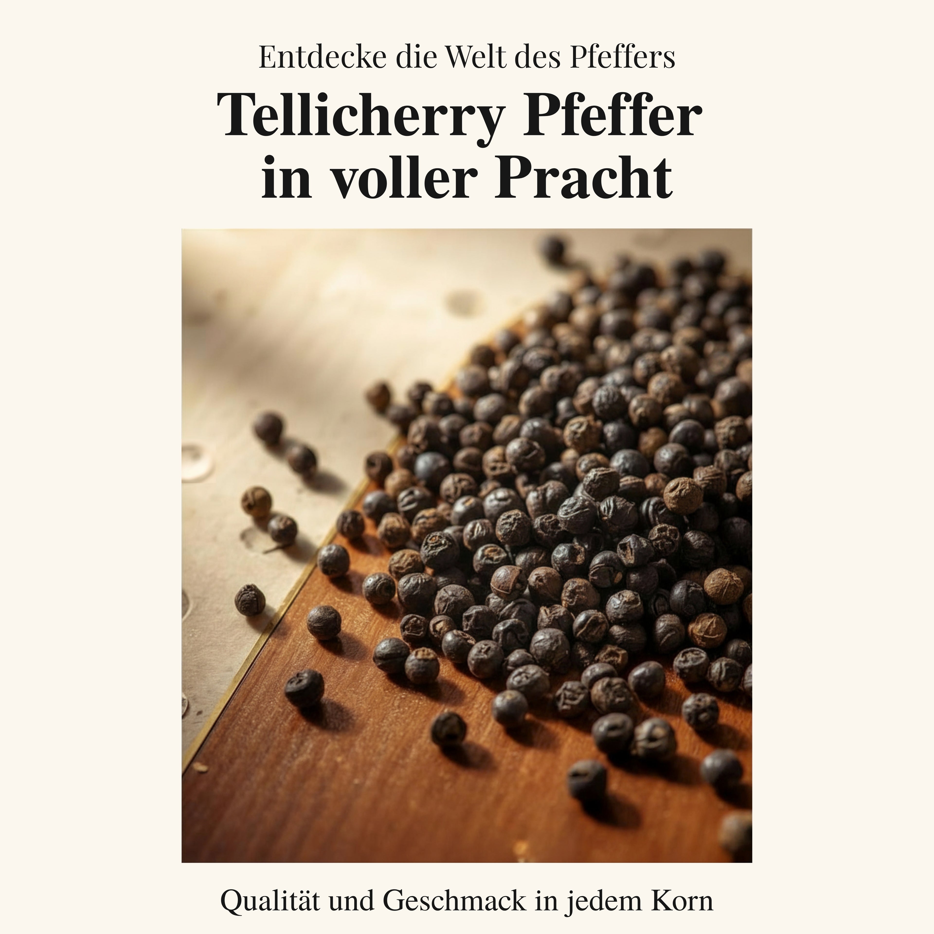 Tellicherry Pfeffer 100 g – große ganze Pfefferkörner